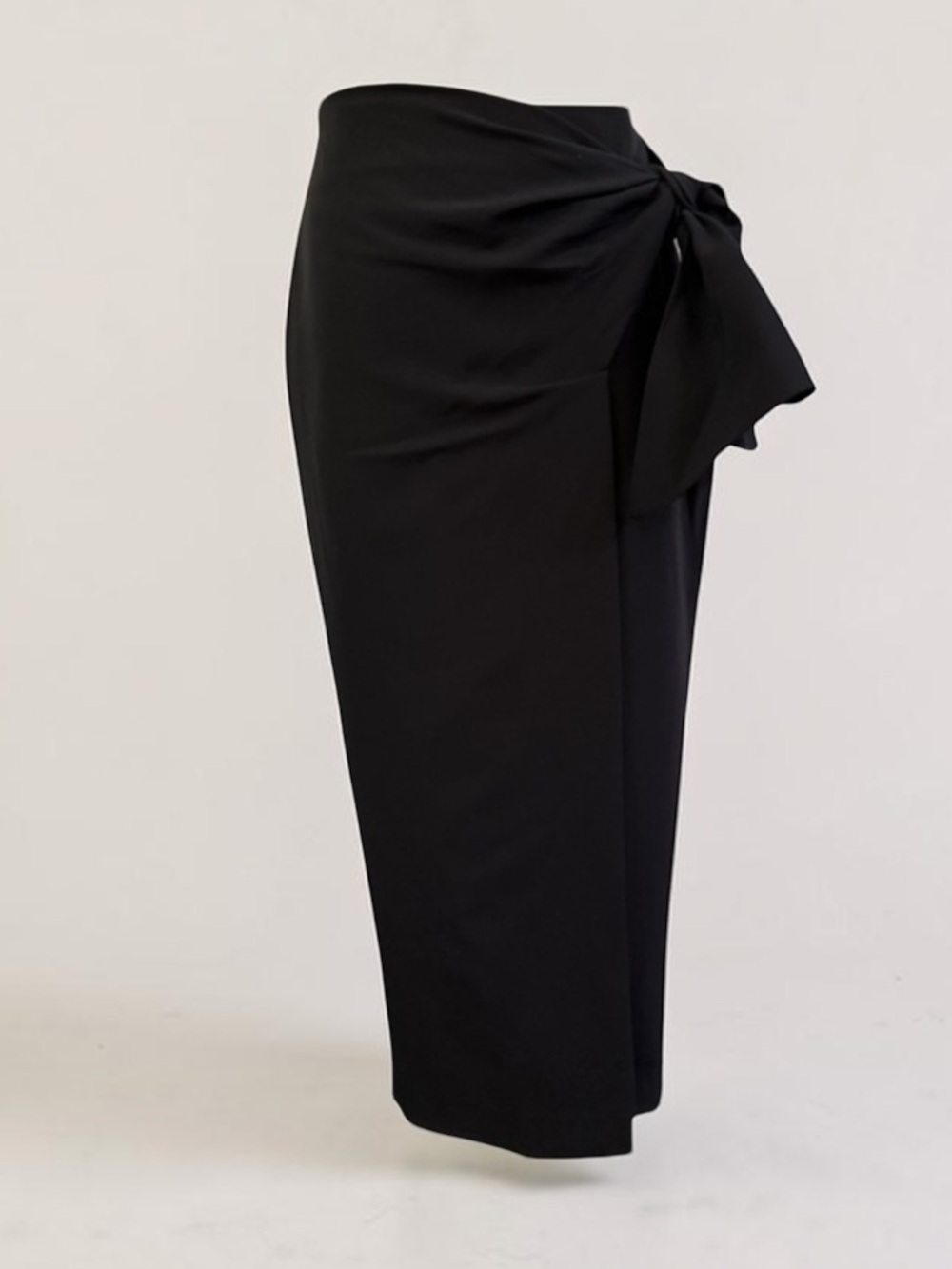DONNA KARAN New York Classic Black Midi Wrap Skirt Size 8
